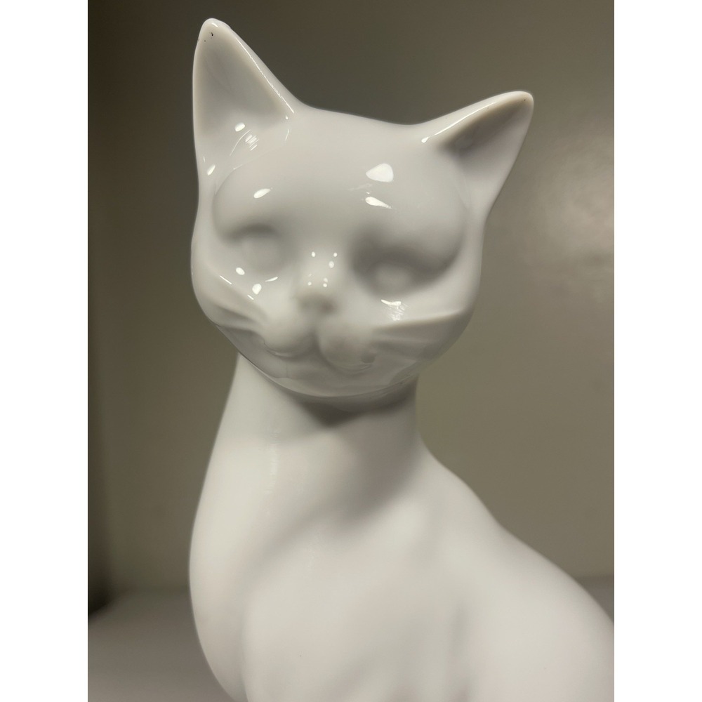 Vintage Otagiri OMC Japan Porcelain White Cat Figurine 8" Sitting Siamese MCM - Picture 3 of 6